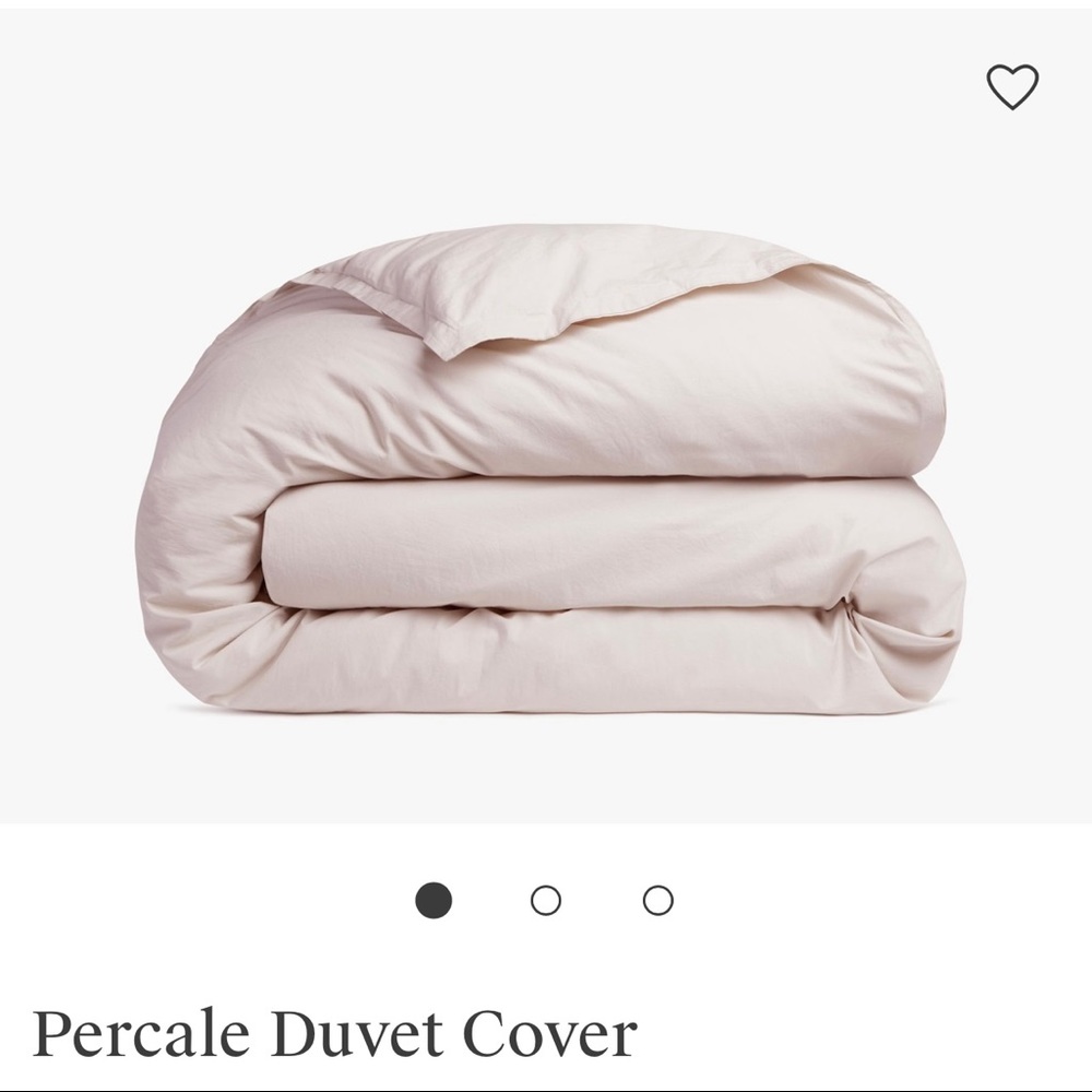 King/Cal King Size Blush Parachute Brand Percale Duvet Cover & 2 Shams